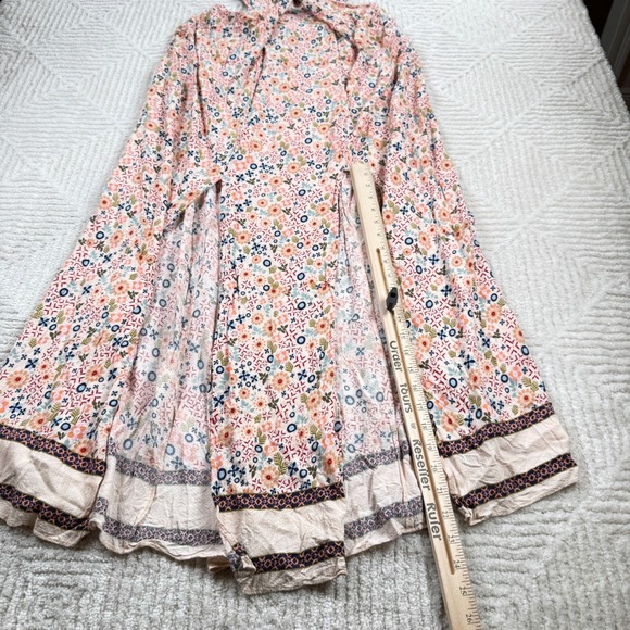 Chelsea & Violet Cold Shoulder Halter Midi Dress Women's S Peasant Cottagecore - Picture 5 of 11